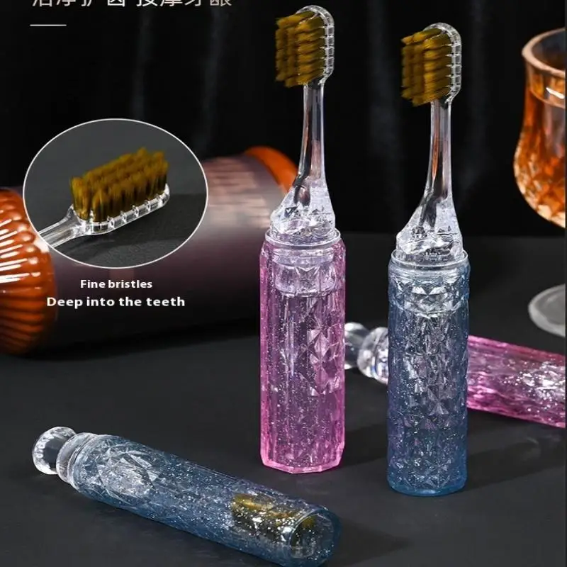 แปรงสีฟันขนนุ่ม 1/2 ชิ้น ด้ามจับแบบถอดได้ สำหรับผู้ชายและผู้หญิง ขนาดพกพาสะดวก เครื่องมือดูแลสุขภาพช่องปาก