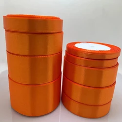 22meters/roll (6/10/15/20/25/40/50mm) Orange yellow Ribbon For Wedding Christmas Decoration DIY Bows For Crafts Gift Wrapping