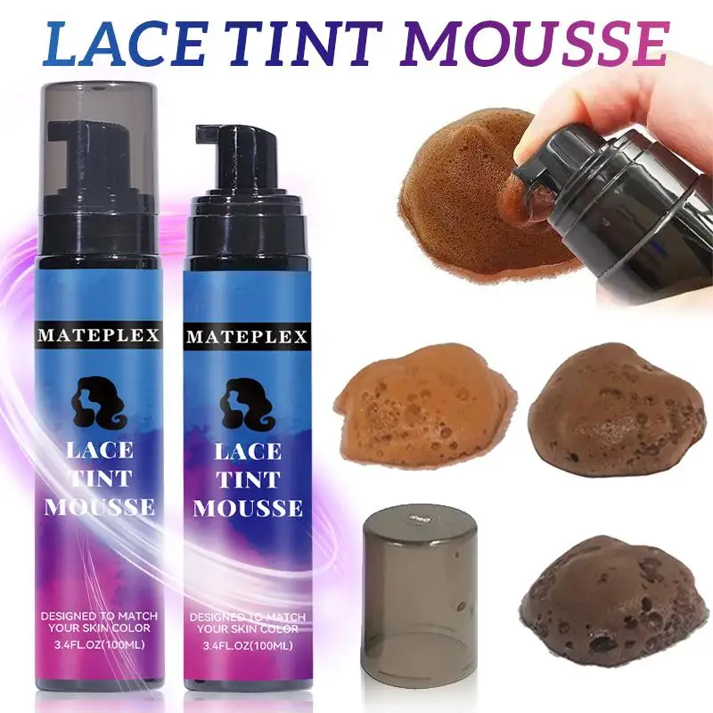 Lace Tint Spray For Wig Frontal Wig Tint Foam Mousse Dark Brown Waterproof Wig Knots Healer Light Brown Hair Dyeing Spray