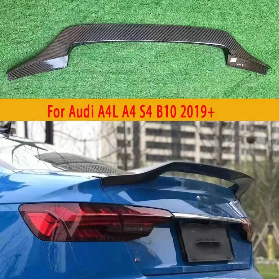 

For Audi A4L A4 S4 B10 2019+ Carbon Fiber Tail fins Rear Trunk Spoiler Guide Wing Rear Wing Diverter Car Accessories Body Kit