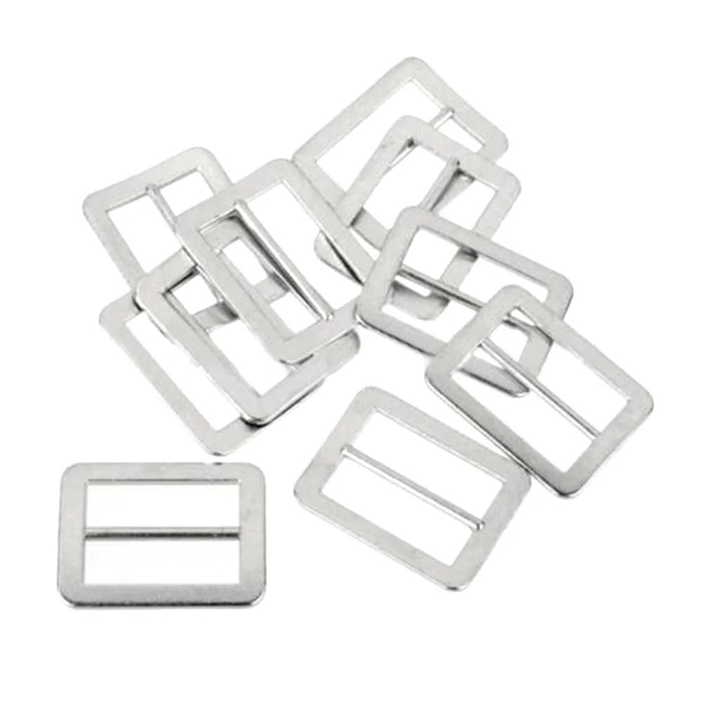 

10pcs Metal Sliding Bars 3.3X2.4Cm Silver Zinc Alloy For 25Mm Webbing Strap Adjuster Buckle Sliders Metal Strap Slides Slide