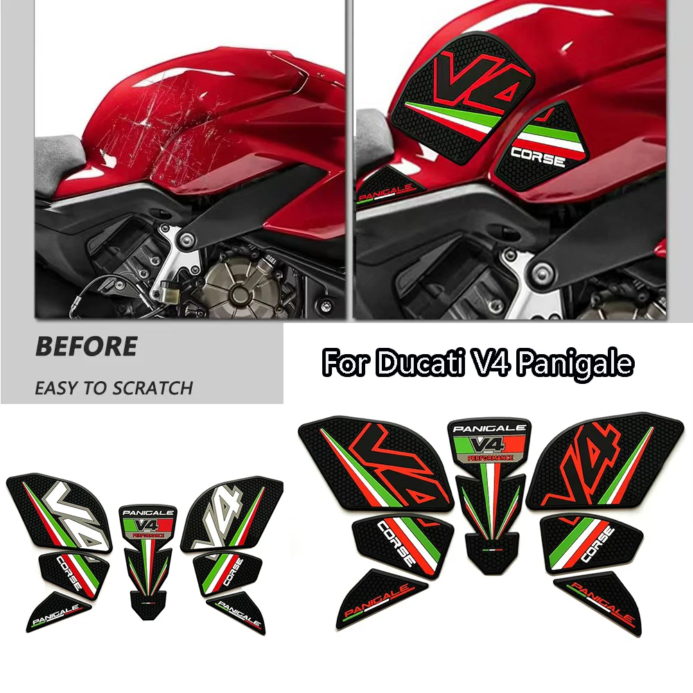 

Panigale V4S For Ducati V4 Panigale V4S Streetfighter V4 S Knee Traction stickers 2018-2022 Fuel Tank Grip Pads