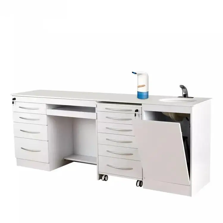 

for Clinic Furniture Stainless Steel Body Marble Top Cabinets with Wash Basins Sink medical drawers cabinet