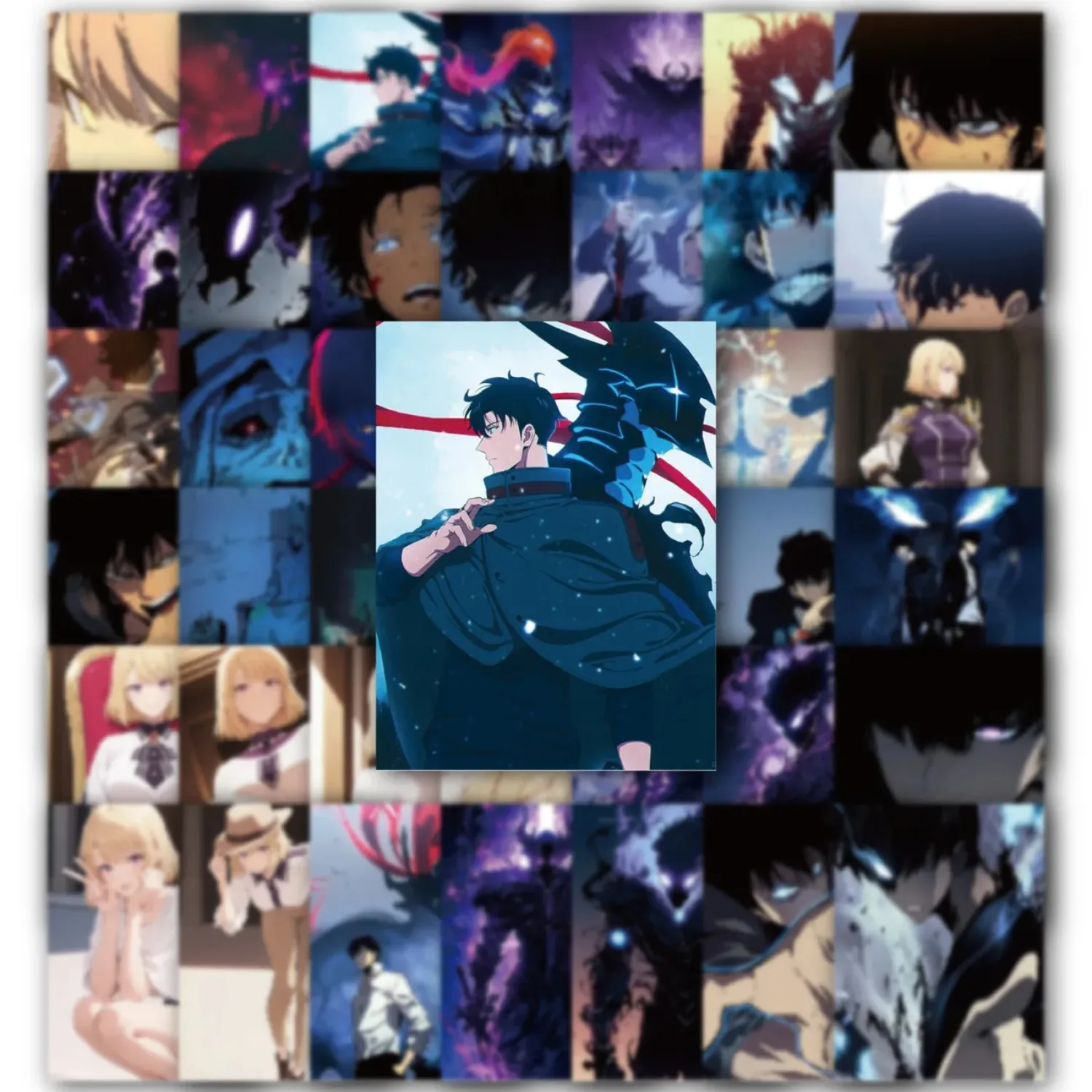 55 Set di adesivi anime per cartoni animati con livellamento singolo - Adesivi per casco per bottiglia d'acqua per notebook impermeabile in PVC - Regalo da collezione per fan