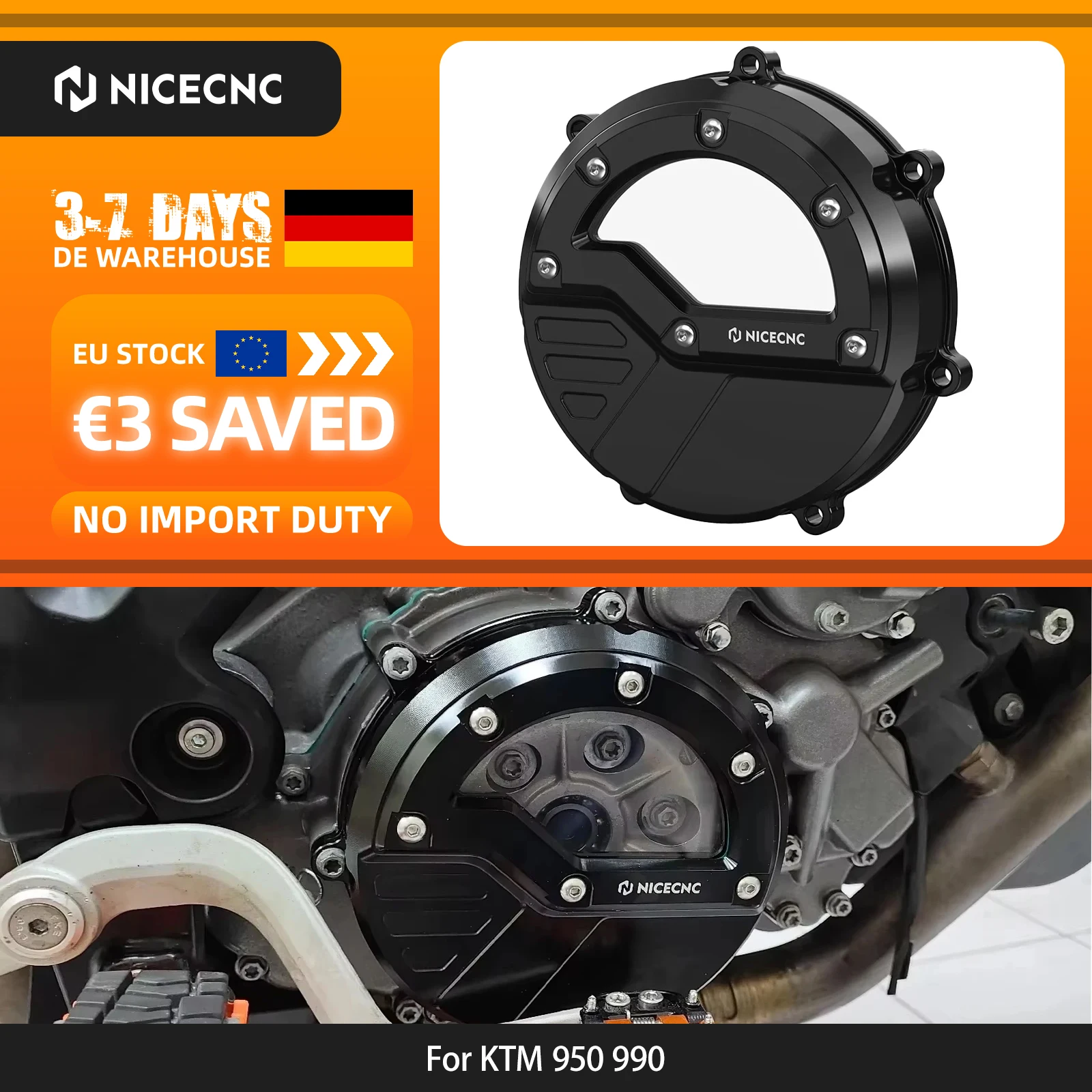 Image of (EU-Lager) Für KTM 990 LC8 Adventure Transparente Kupplungsabdeckung 950 990 Adventure /S 950 990 Adventure S 950 990 Supermoto 990 SMT