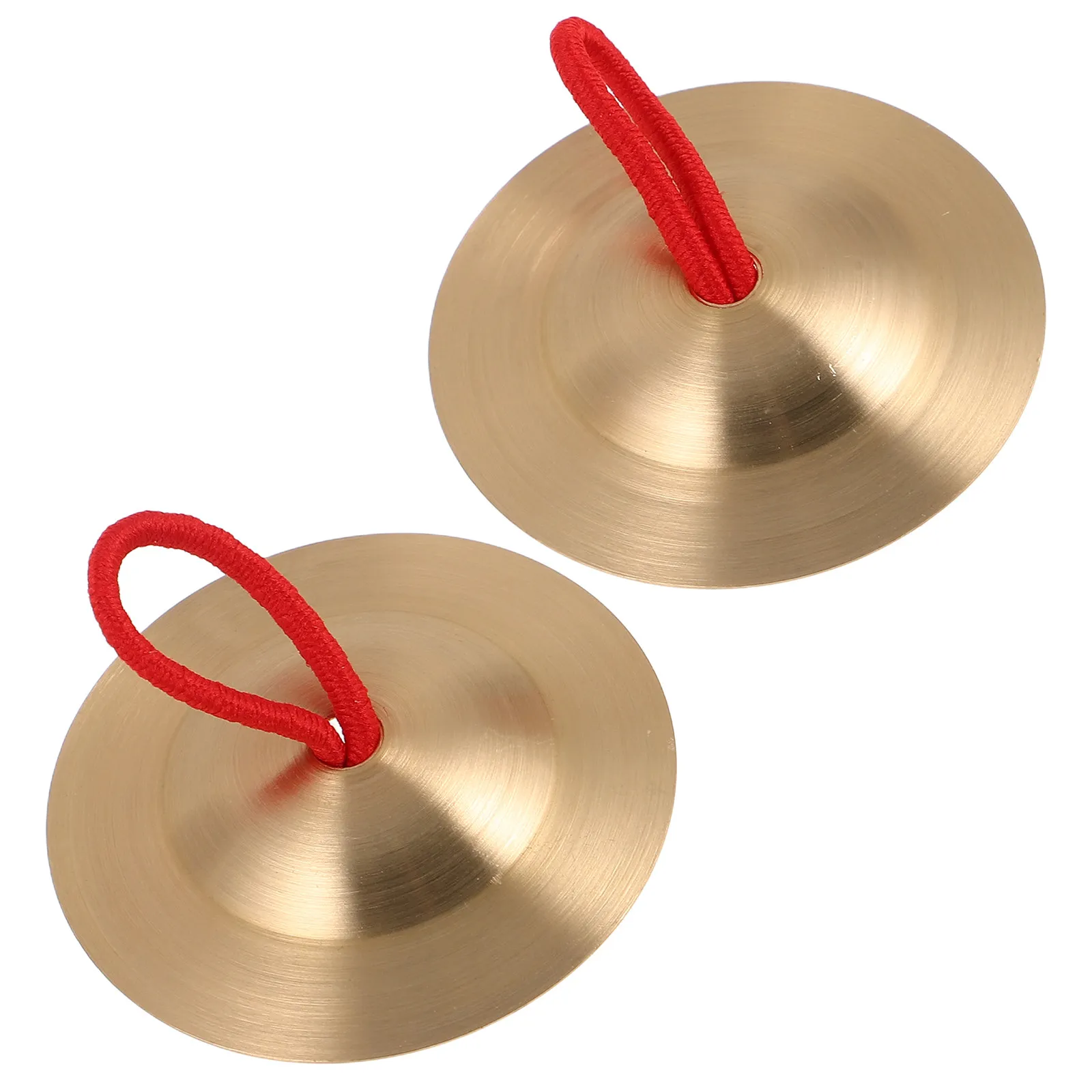 1Pair Professional-Grade Copper Finger Cymbals Kids Musical Instrument for Early Learning Rhythm Coordination Dance Education