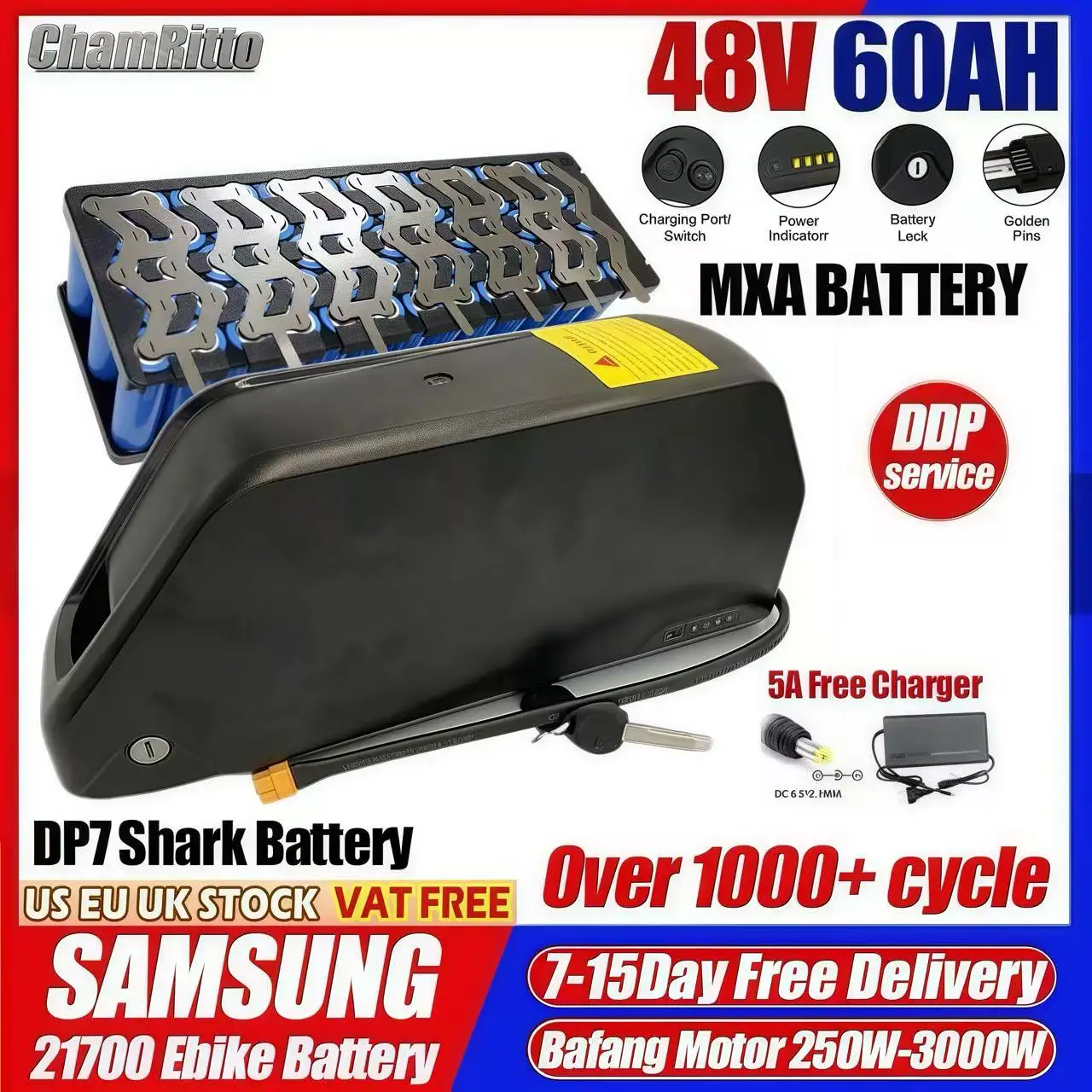 

Ebike 21700 battery 48v 25ah 30ah 40ah 50ah 60ah bicicleta elétrica Bateria de lítio da bateria da for 48v 500w 750w 1500w 2000w