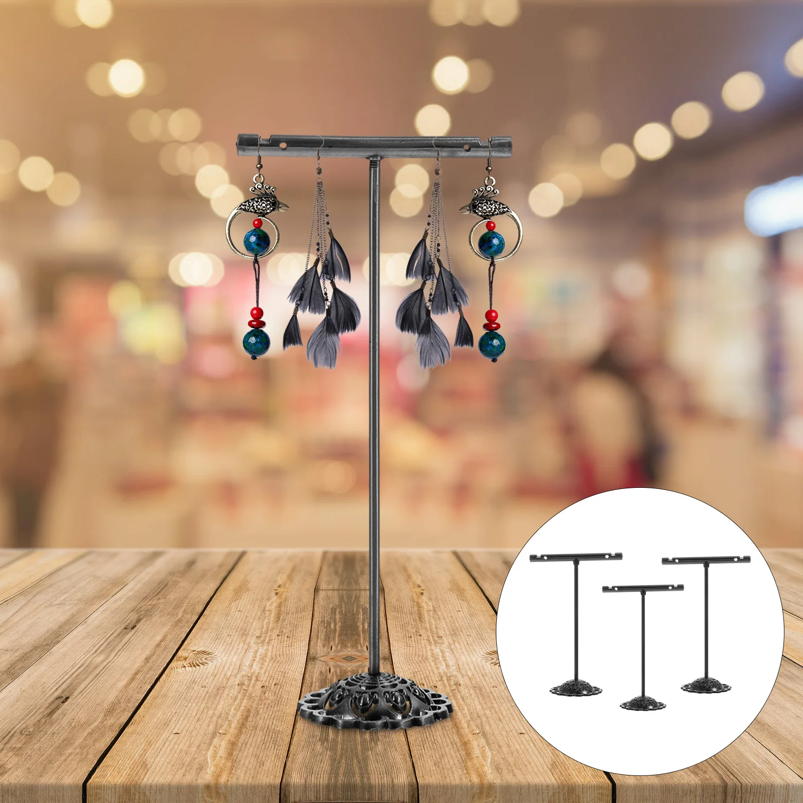 

3Pcs Iron Earring Display Stand Simple Elegant Design Perfect for Jewelry Shops Galleries Trade Shows 127char