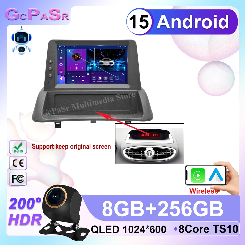 7 inch Car Radio for Renault Clio 3 2005 2006 2007-2014 Multimedia Video Player Navigation GPS WiFi Android Auto No 2 Din 4G BT
