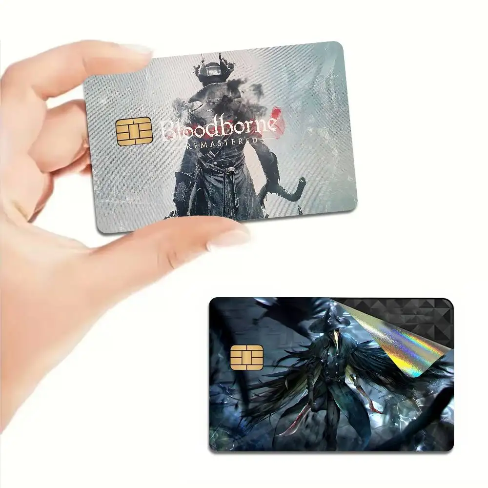 Action Game B-Bloodborne Anime Cartoon Bear Skin Sticker Film Tape Case for Big Credit Debit Card Front Side