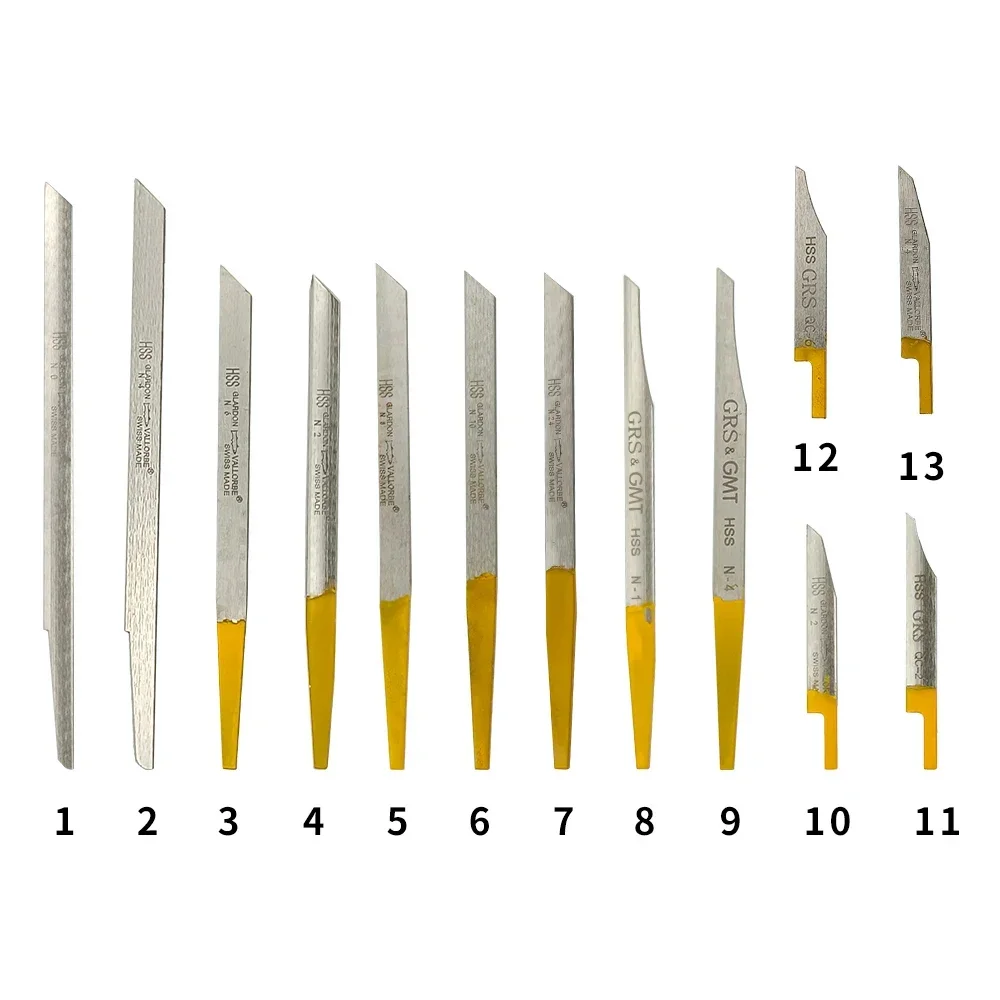 13Pcs High Speed Steel Engraving Bits Set Multi Graver Tips for Pneumatic Impact Engraver Machine Precision Carving Tool Kit