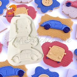 Bus Silicone Mold 3D DIY Car Pendant Resin Clay Molds Decoration Jewelry Epoxy Casting Making Moulds