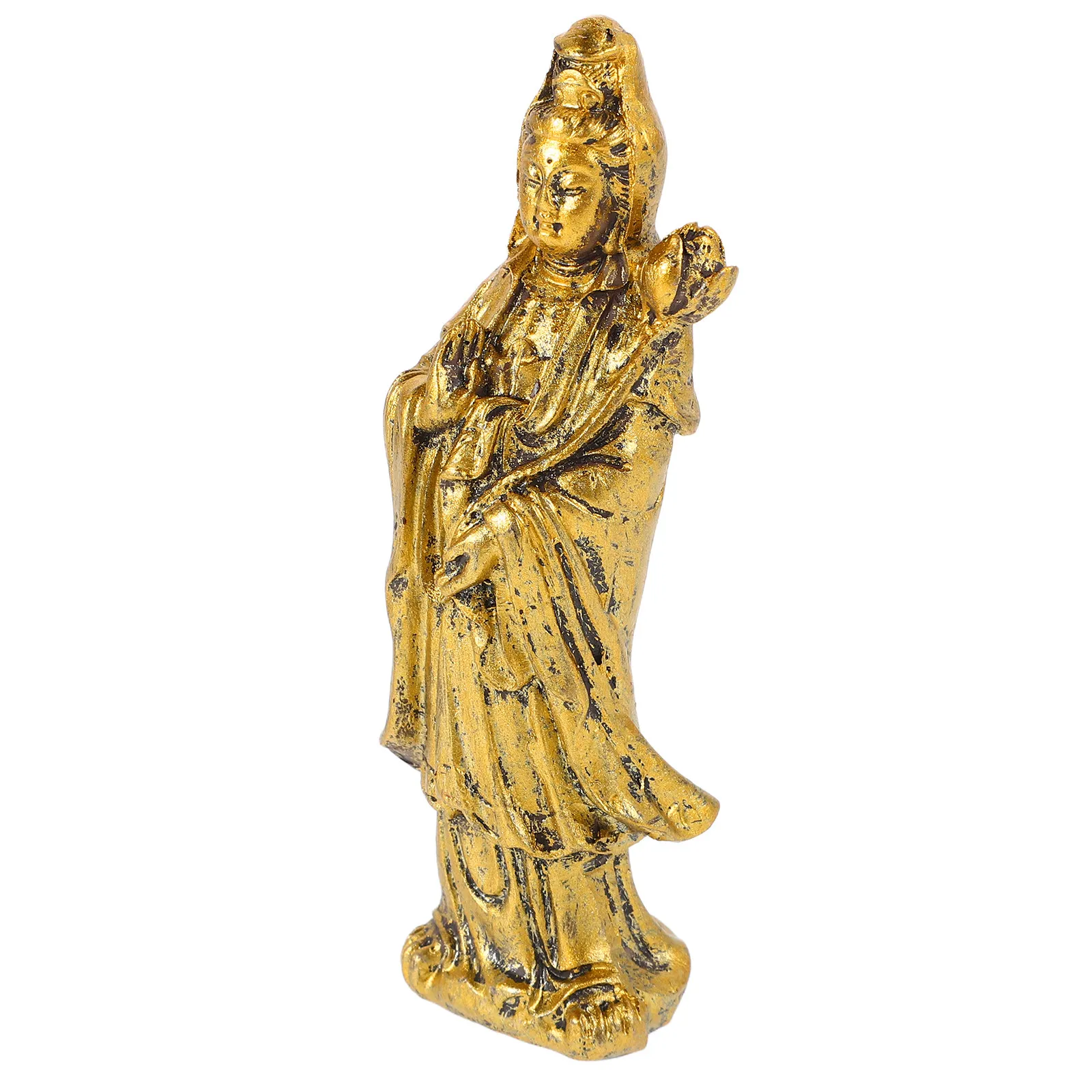 Vintage Yin Buddha Statue Elegant Bodhisattva Sculpture for Home Office Feng Shui Meditation Peaceful Decor Buddhist Statue view 2