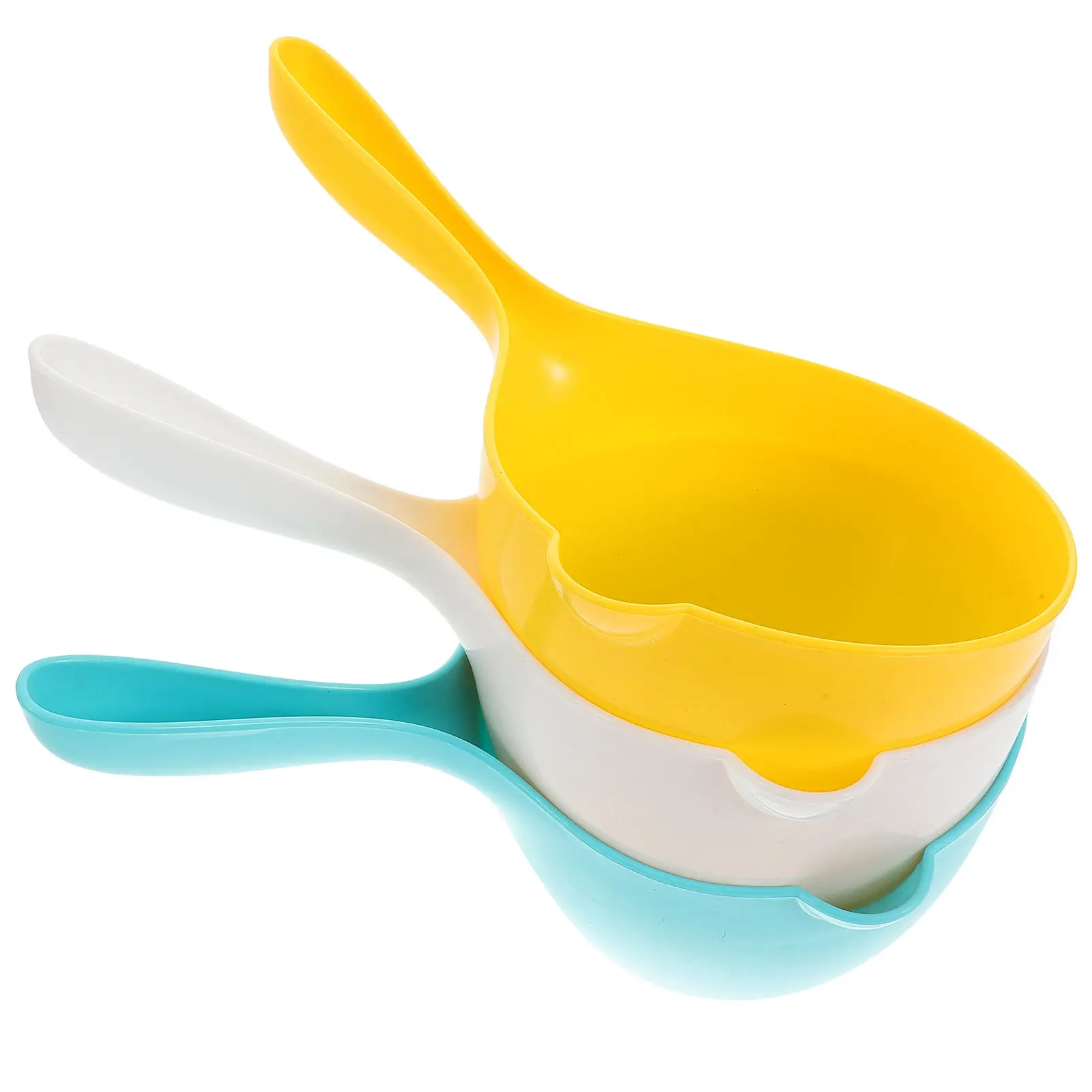 

Набор из 3 штук: черпаки для воды с длинной ручкой из утолщенного пластика для домашней кухни, ванной комнаты, душа, купания детей и полива растений