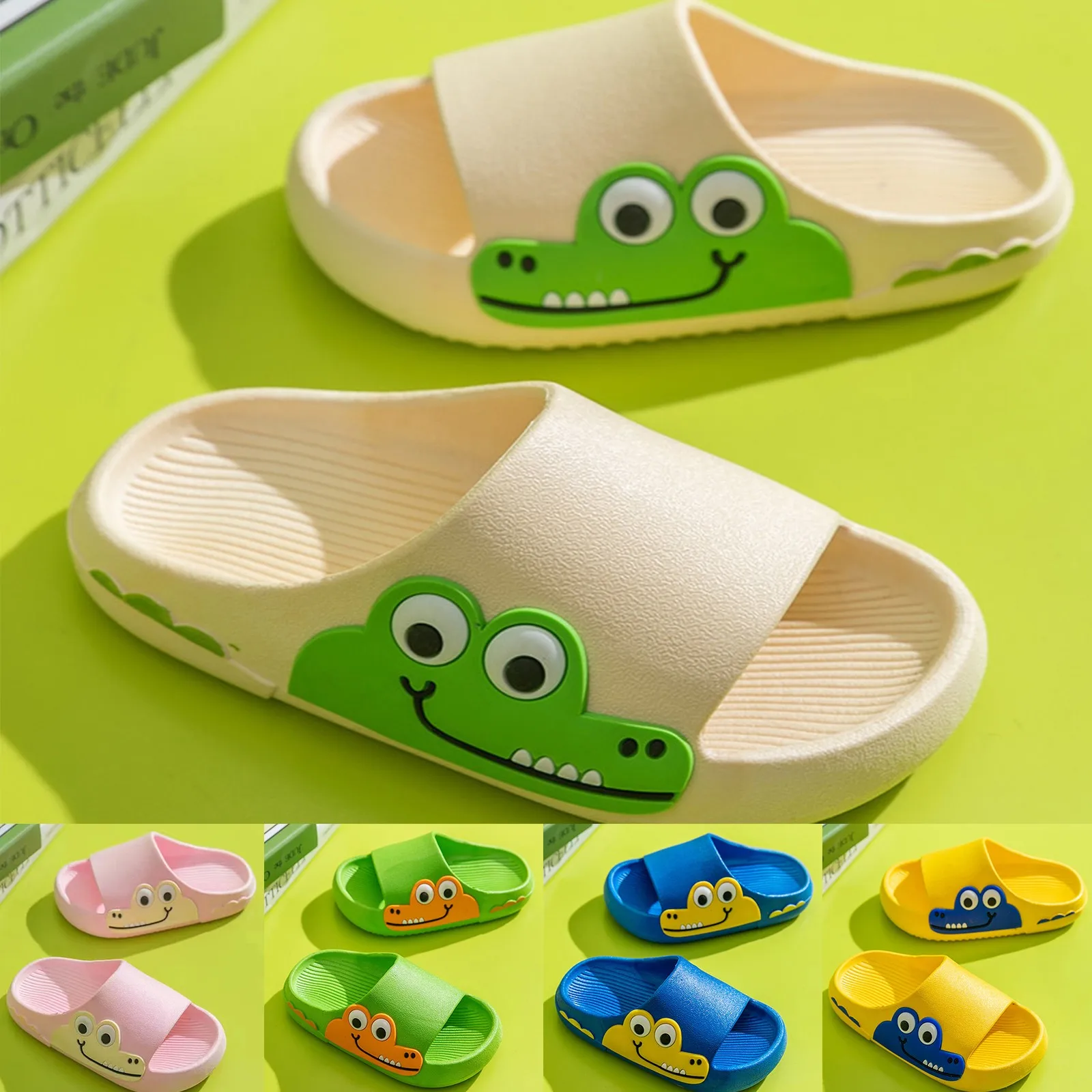 Children\'s Slippers Summer Cute Card Suit Animal Solid Colour Slippers Girls Boys Light Breathable Comfortable Home Slippers