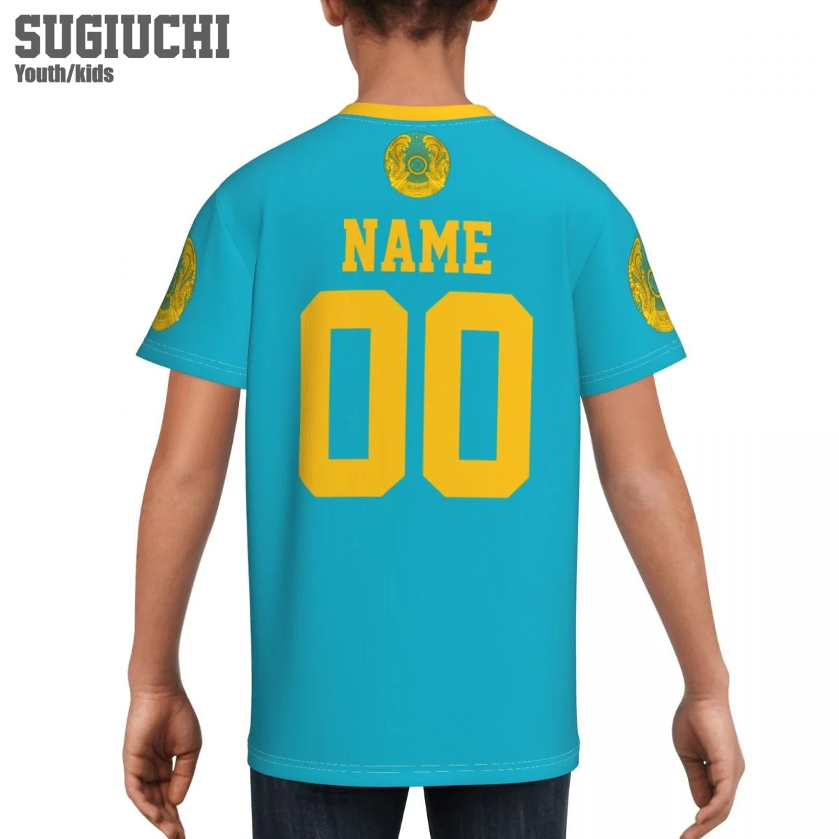 Aangepaste Naam Nummer Kazachstan Vlag Embleem 3d T-Shirts Voor Kinderen Jeugd Jongen/Meisje Tees Jersey Voetbal Fans Cadeau T-Shirt