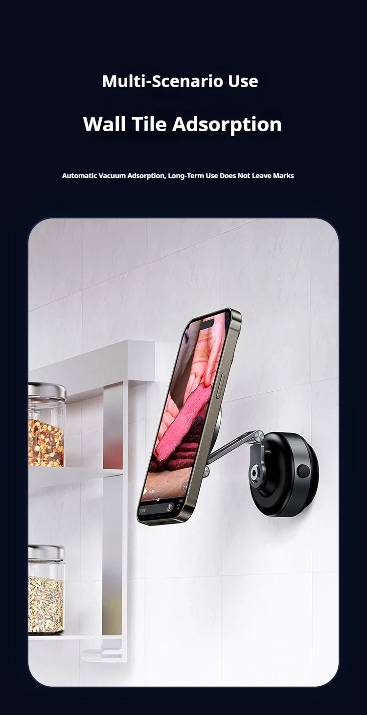 Magnetic Vacuum Suction Car Phone Holder 360° Rotating Electric Vacuum Cup Mount Universal for Car IPhone Navigation DJI Gopro