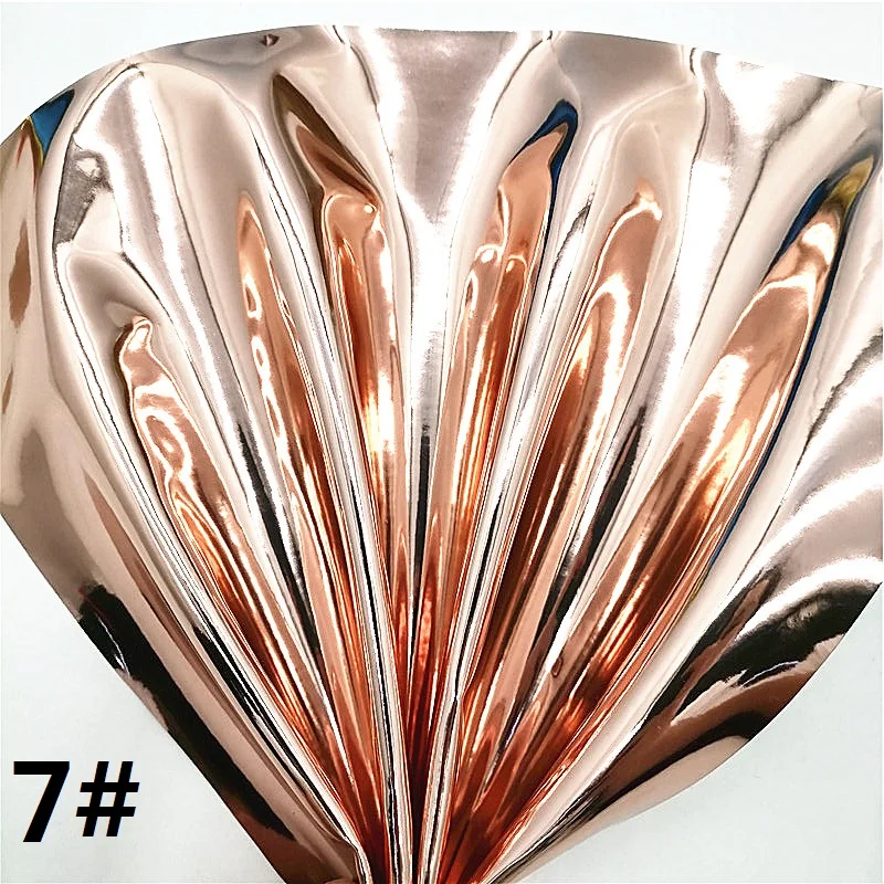 Mirror Synthetic Leather Patent Faux Leather Gold Silver Rose Gold Leather For Bags Shoes Bows DIY Craft Sheets Mini Rolls W004