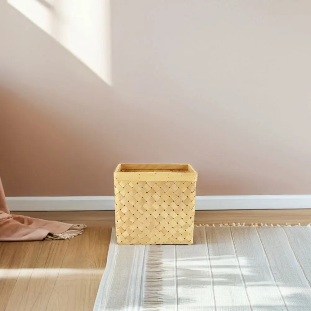 

Japanese Can Decorative Storage Basket Retro Waste Bin Stylish Desktop Sundries Box Woven Basket Bedroom Office