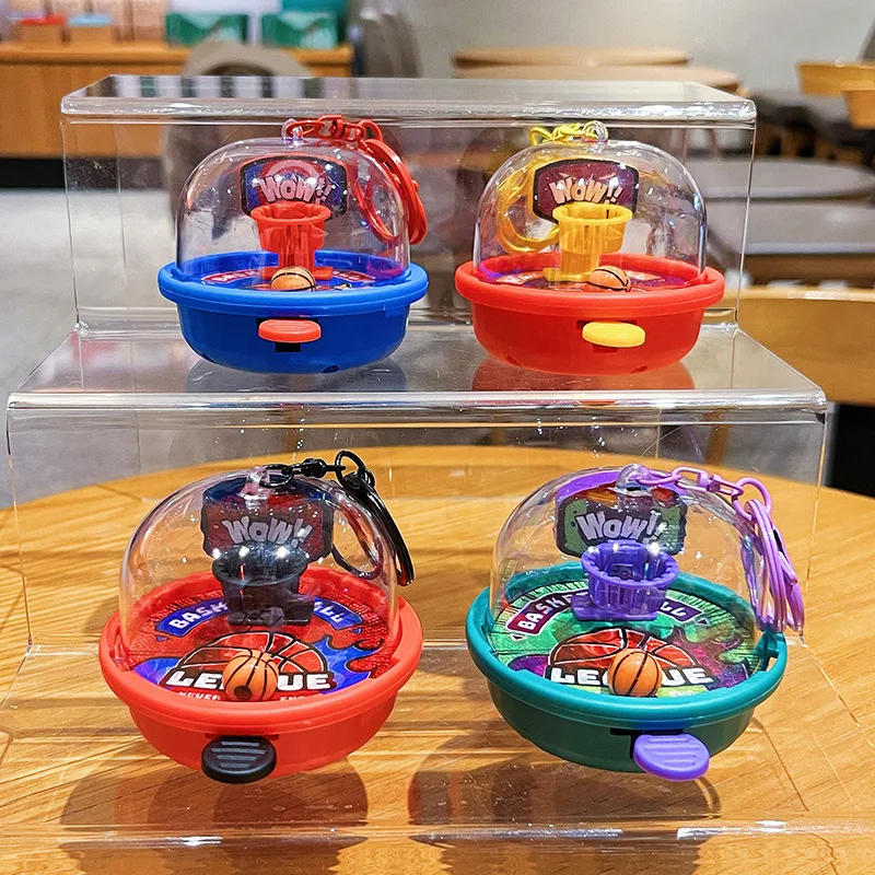 Porte-clés Original de Machine de tir de basket-ball, petits jouets pratiques de dessin animé masculin, pendentifs de sac d'école pour enfants, Machine à griffes Sm