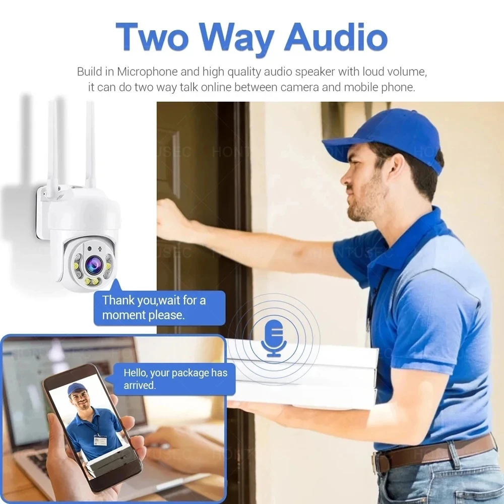 390EYES 5G 2.4G Frequency Wifi PTZ Camera Auto Tracking AI Detection Two Way Audio Color Night Vision Outdoor Security Camera