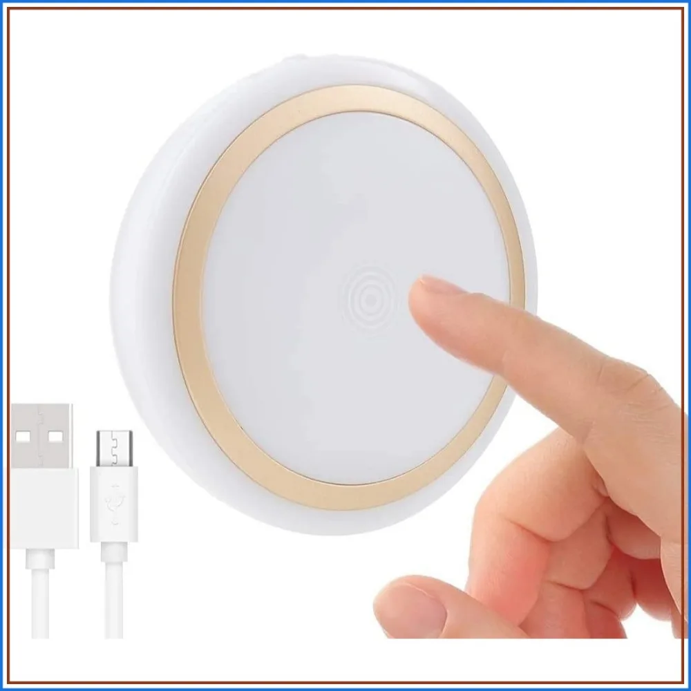 Rechargeable Touch Light with Timer, Dimmable LED Night Lamp for Kids, Baby, Closet, Cabinet, Warm White