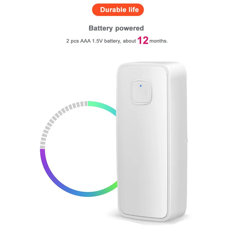 Tuya WiFi Smart Door Sensor, Janela Protetor Magnético, Contra ladrões Detector de Alarme, Sistema Anti-roubo Inteligente, Controle de Voz