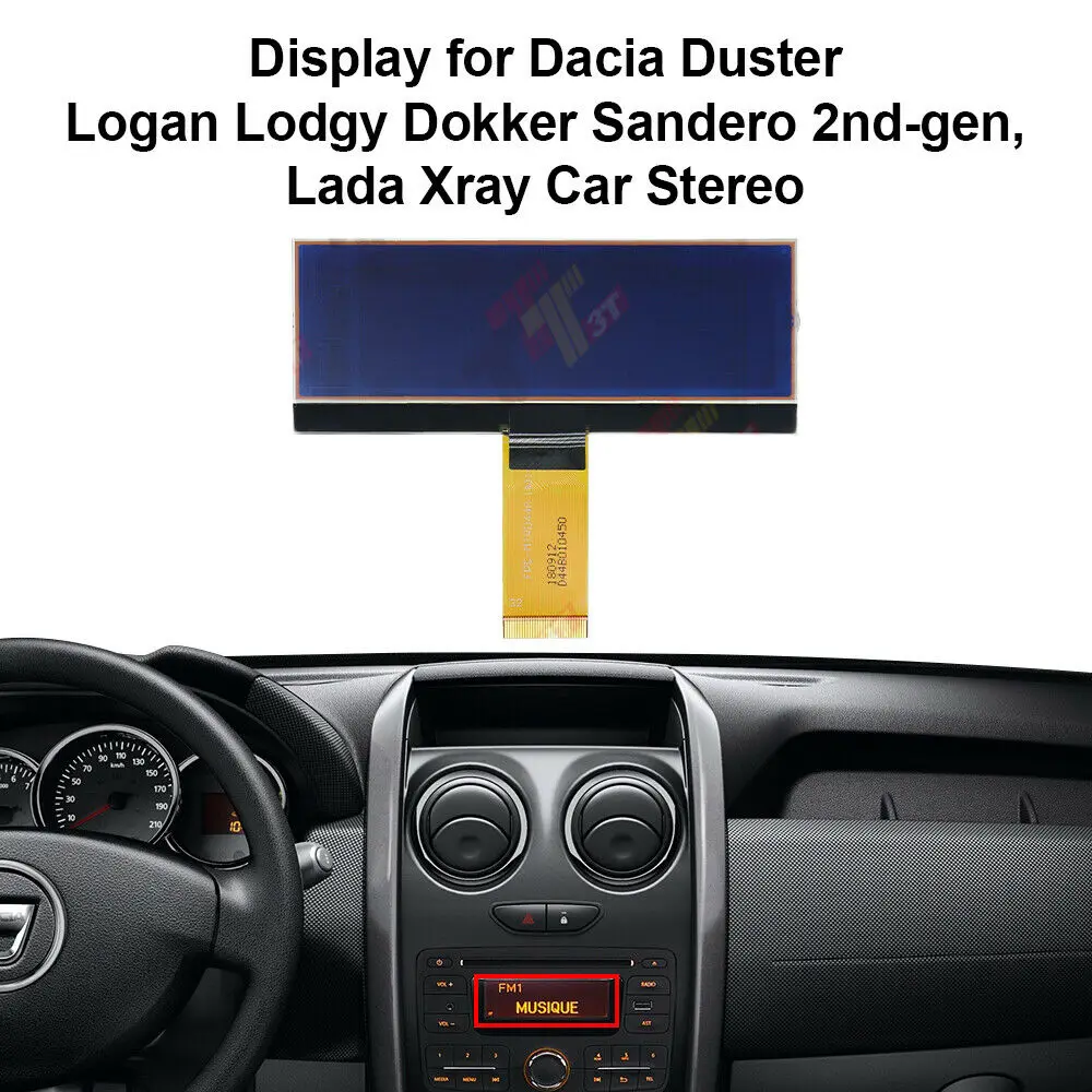 Radio LCD Display for Dacia Duster Logan Lodgy Dokker Sandero and Lada Xray Car Stereo