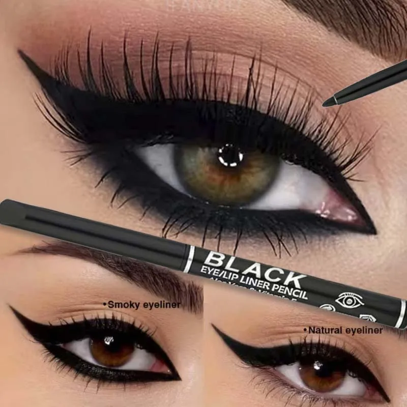 1-3 Stück Seidiger Schwarzer Eyeliner-Stift, Glatt, Wasser- und Schweißfest, Langanhaltend, Verschmierfrei, Eyeliner-Gelstift für die Unterlinie, Augen-Make-up
