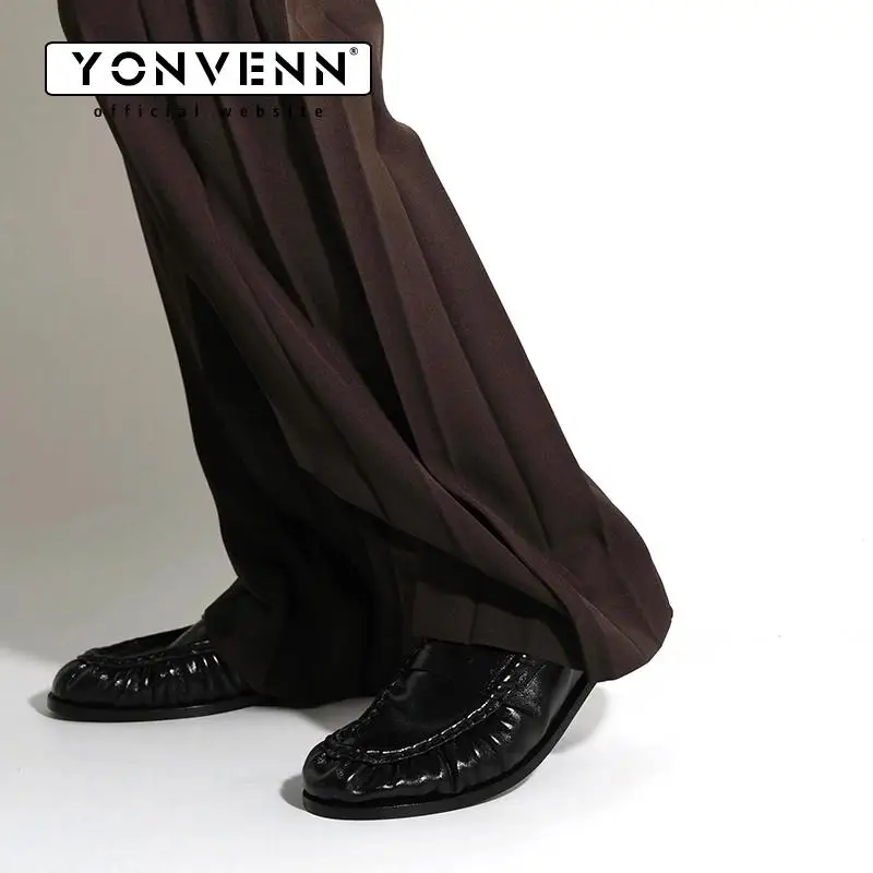 New Retro Loafers for Men Featuring Classic and Pleated Design Suitable for Work and Commuting with Slip-in Dress Leather Shoes