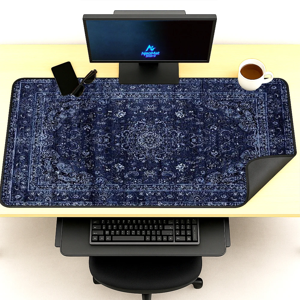 

Vintage Mouse Pad Pc Gaming Desk Mat 160x60 Mousepad Floral Non Elegant Slip Accessories Full Desk 5mm Thick Mousepads