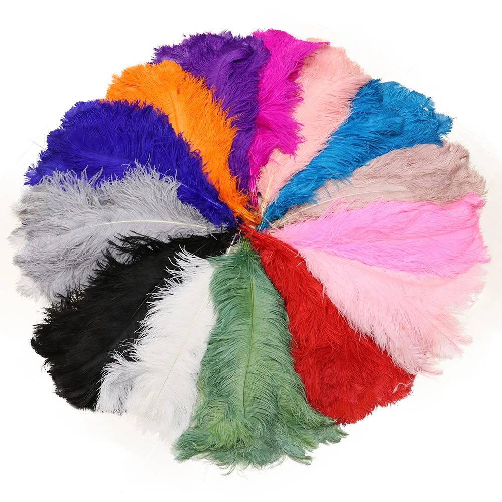 Party Stage Decoration Ostrich Feathers 10/50/100/200Pcs 60-65cm Hard Shots Natural Plumes for DIY Craft Wedding Vase Table
