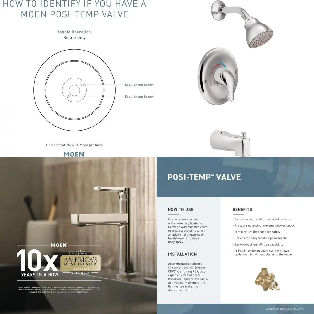 

Single Handle PosiTemp Pure Balanced Shower Trim Kit, TL182NH