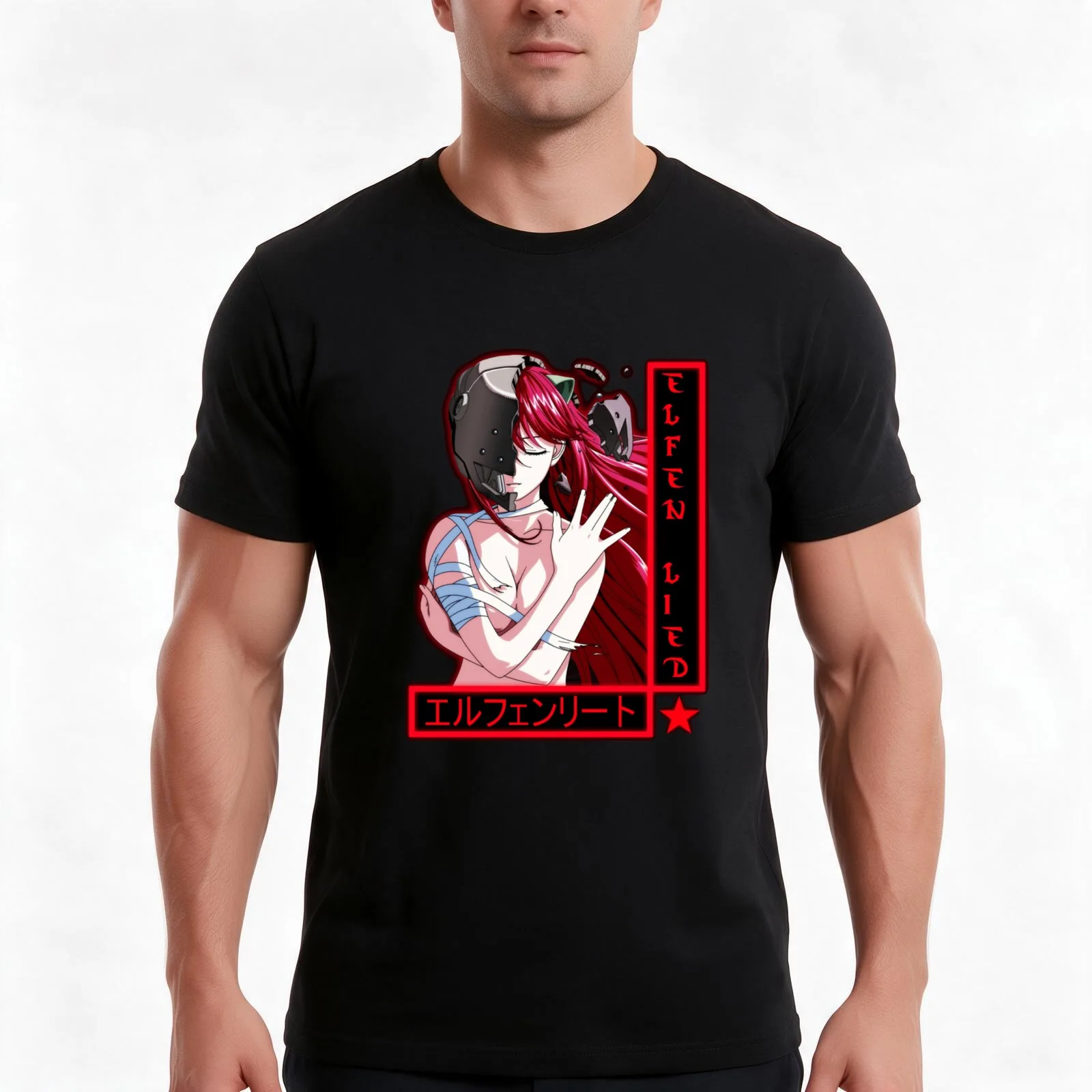 Elfen Lied Lucy T-Shirt Summer Casual Cotton Tee Oversized Streetwear Tops Vintage Graphic Print Loose Fit Short Sleeve