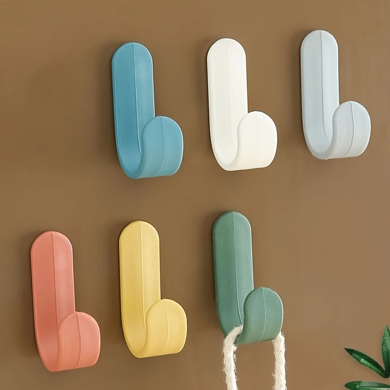 12 Stück Bunte Selbstklebende Wandhaken - Einfache Montage, Dekorativer Schlüssel- & Handtuchhalter für Küche, Bad, Wohnzimmer, Büro