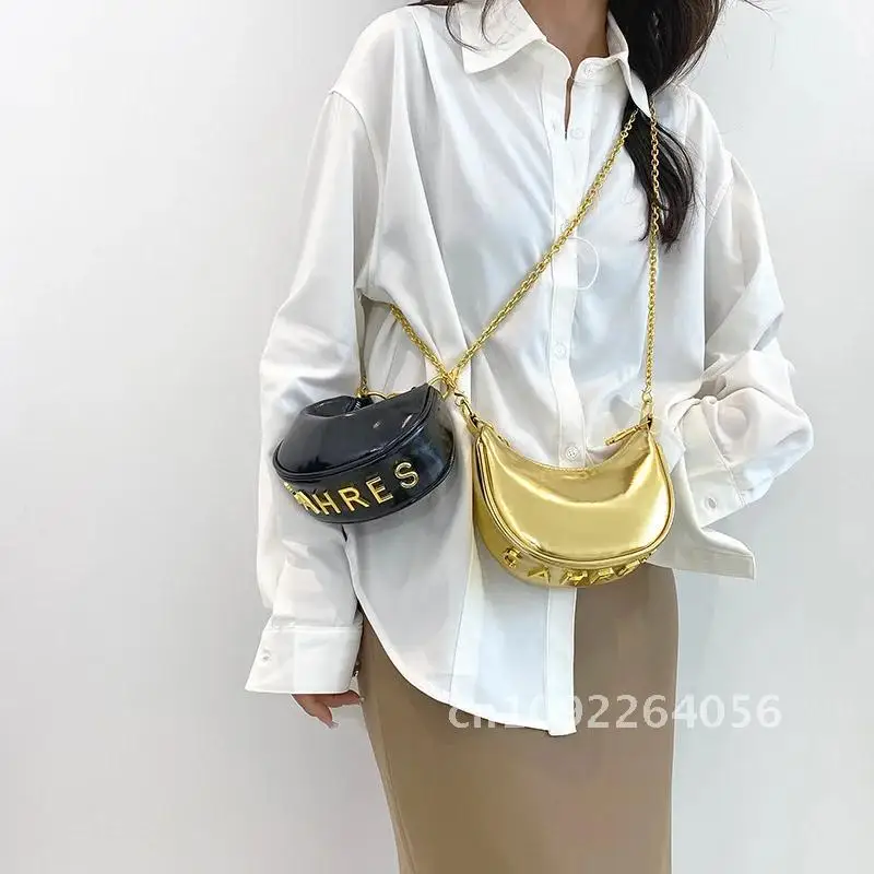 

Summer Bright Leather Crossbody Bag For Women Luxury Designer Pleated Women Dumpling Purse Handbags Small Bags Mini Bag