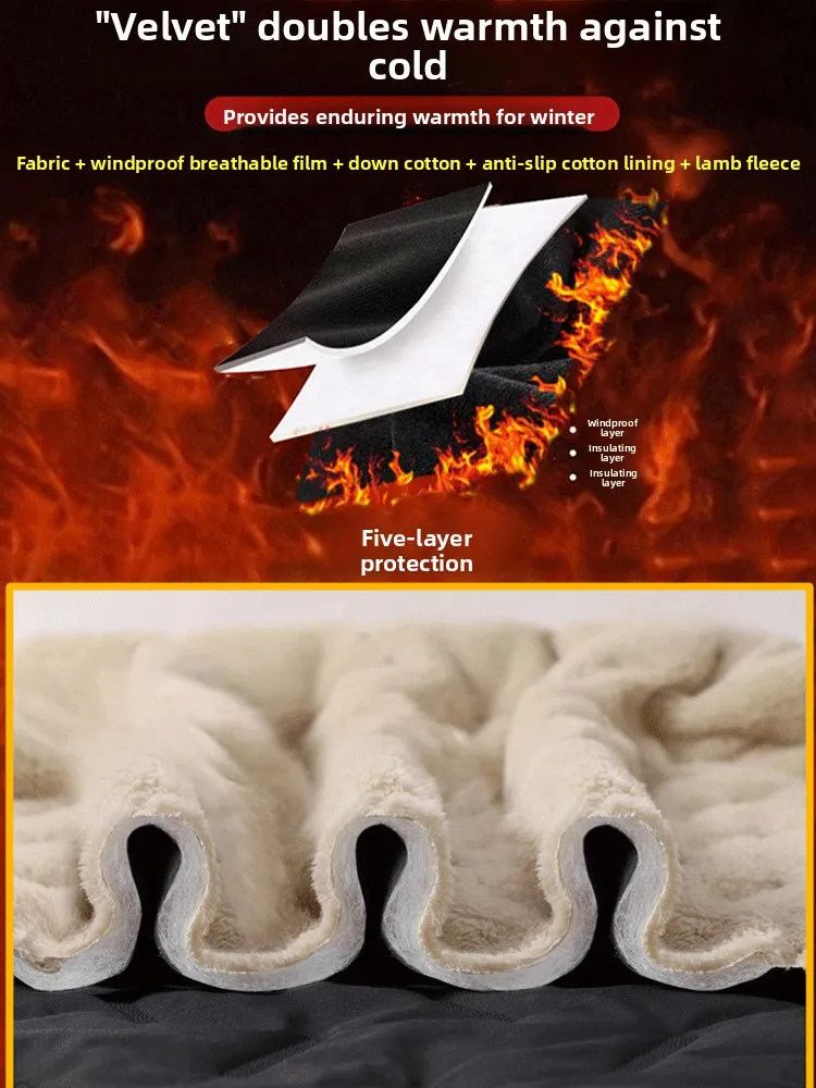 

Мужские хлопковые брюки Fce на подкладке Ultra Thi, зимние повседневные брюки из овчины, осень-зима, длинные модные брюки для городского отдыха, полиэстер...