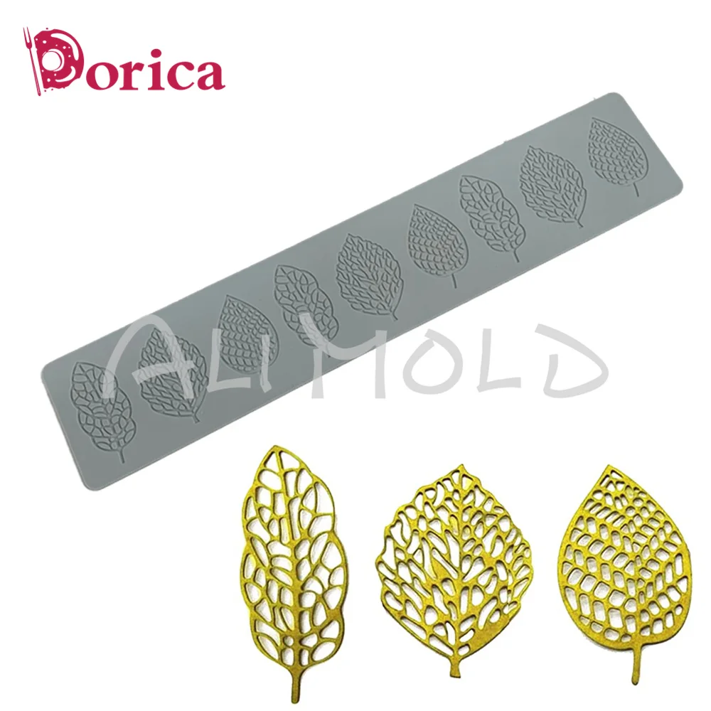 Hollow Leaf Shape Silicone Fondant Mold Sugarcraft Chocolate Mould Lace Mad for Pastry Baking Versatile Cake Decorating Tools
