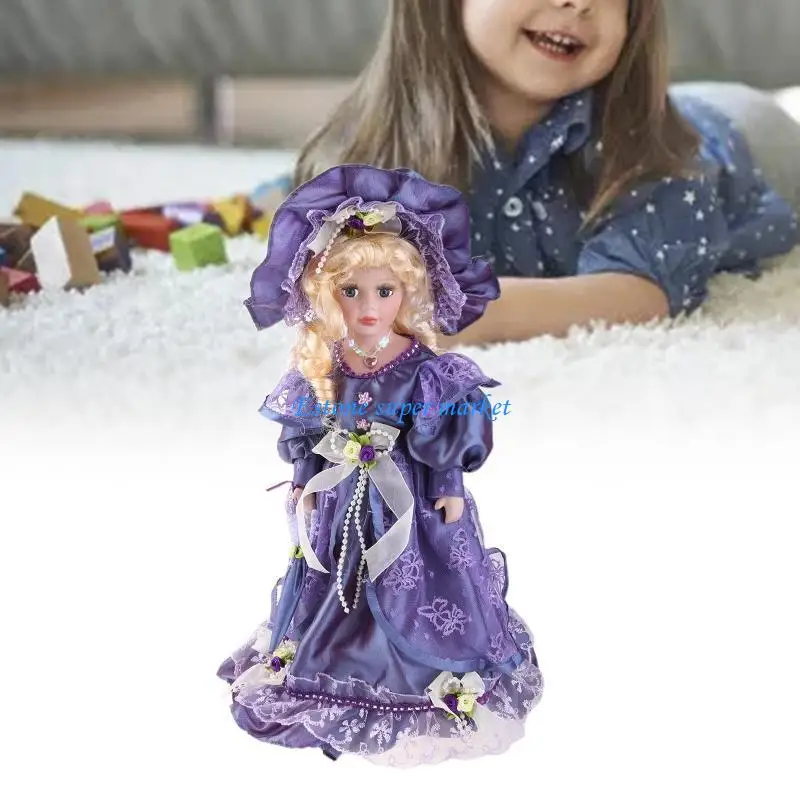 090B Ragazza vittoriana in porcellana da 40 per figurine bambole Accessori per gif compleanno per bambini