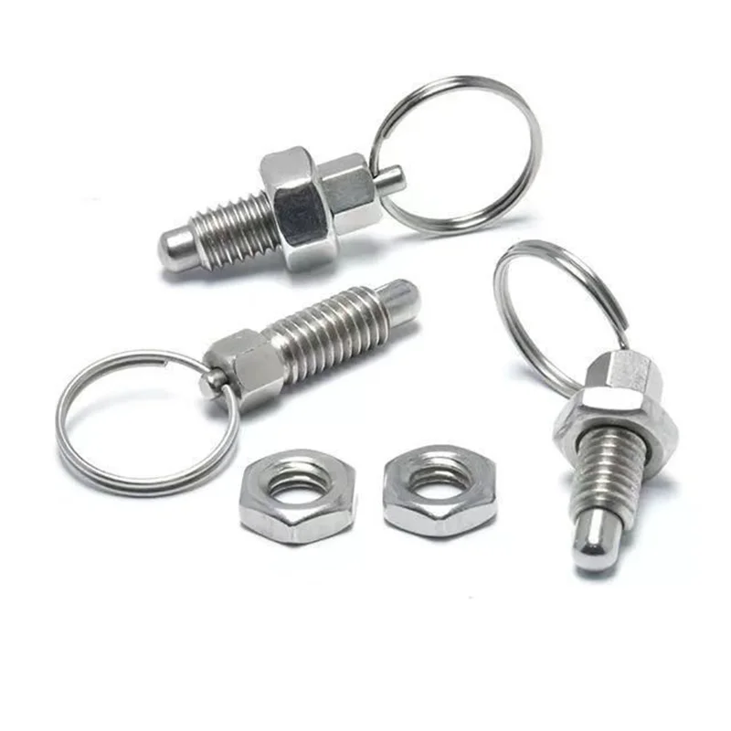 2PCS Stainless Steel Pull Rings Indexing Pins Ring Springs Lock Pins M6 M8 M10 Positioning Posts Split Knobs Plunger Latches