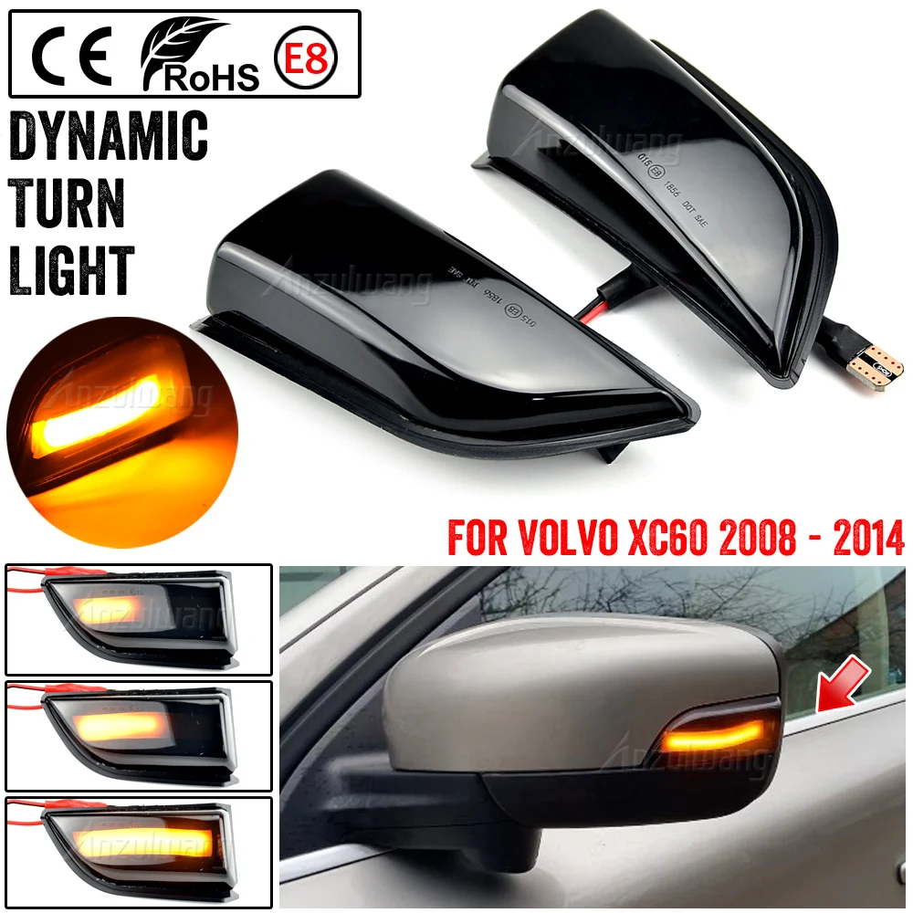 

LED Dynamic Turn Signal Light For Volvo XC60 2008-2014 OEM# 31217289 Car Side Wing Rearview Mirror Blinker Indicator