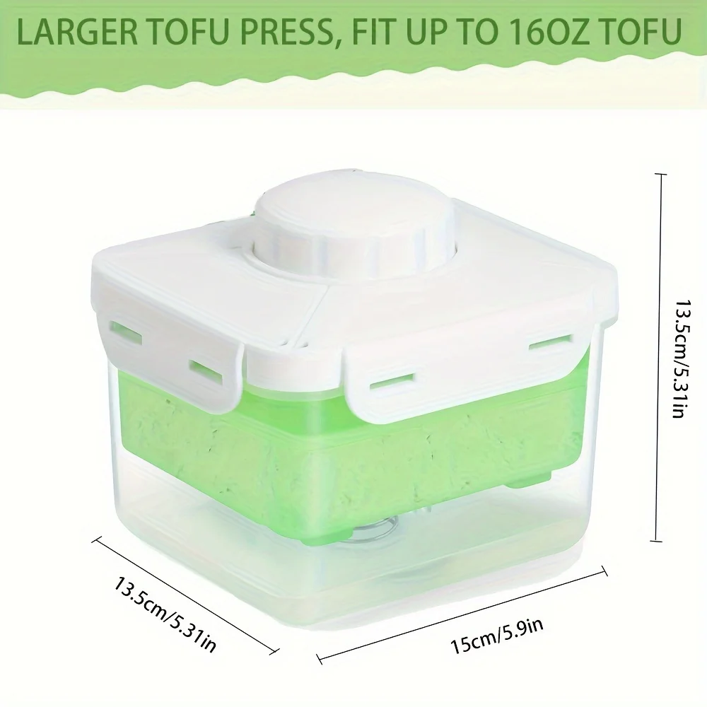 Tofu Press, Large Vegan Tofu Presser Drainer with Drip Tray, Speed Up Removing Water from Firm/Extra Firm Tofu Without Crack