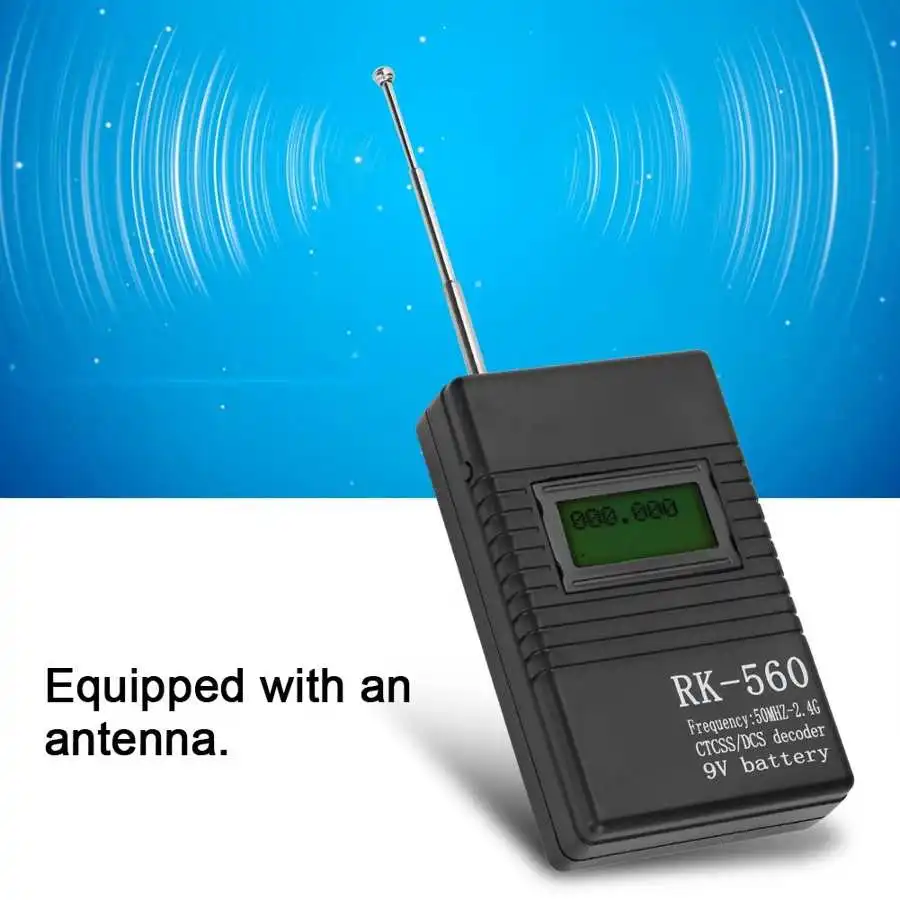 RK560 50MHz-2.4GHz Portable Frequency Counter Meter Handheld One Button Operation Frequency Testing Meter