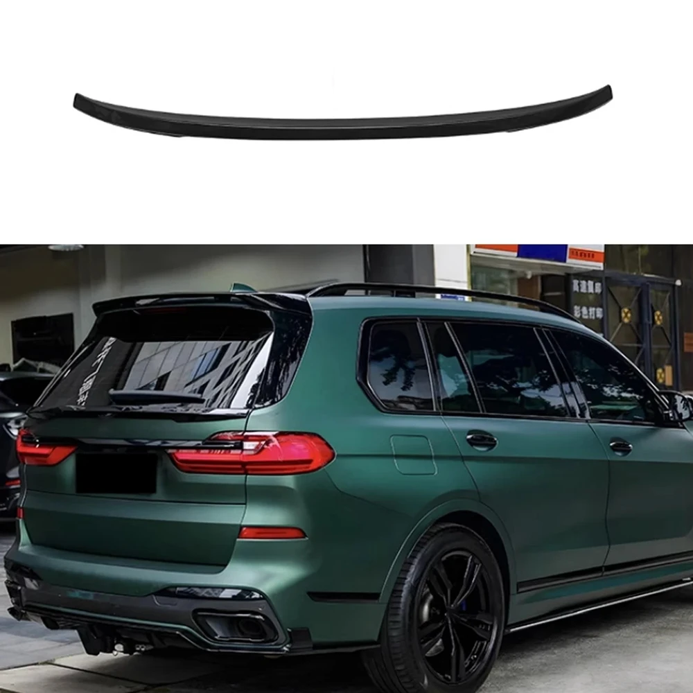 For BMW X7 G07 2019-2024 Rear Trunk Middle Spoiler Wing FRP Real carbon fiber Center Window Mid Splitter Auto Part