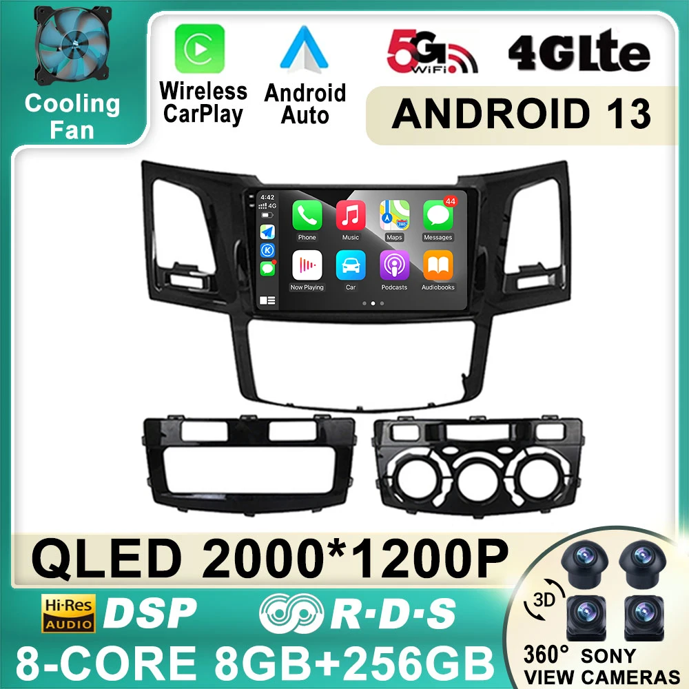 

Android 13 Car Radio For Toyota Fortuner Hilux MT 2007 2008 2012 2014 2015 Multimedia Video Player GPS Navigation DSP 2Din 2 Din