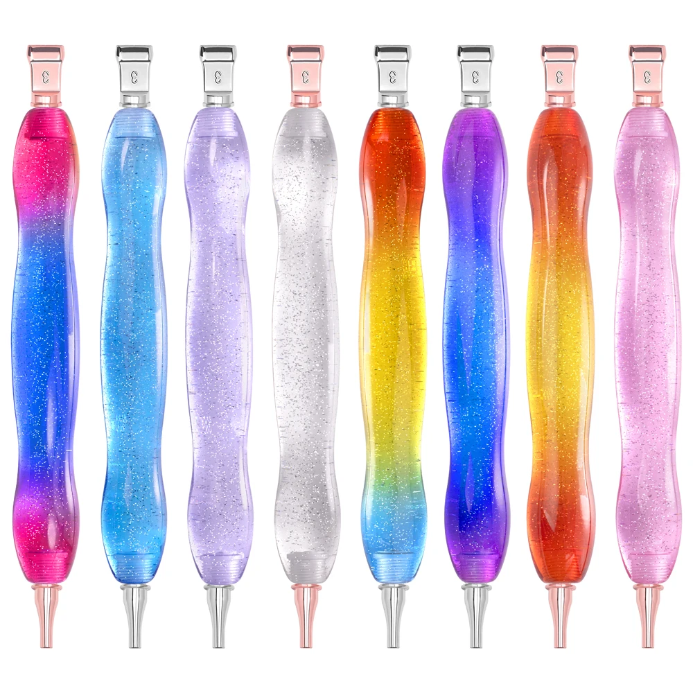 

Handmade Resin 5D Diamond Painting Art Drill Pen Stylus Kit Tool Accessories and Diamond Paint Art Pen Tips Heads Placer and Wax