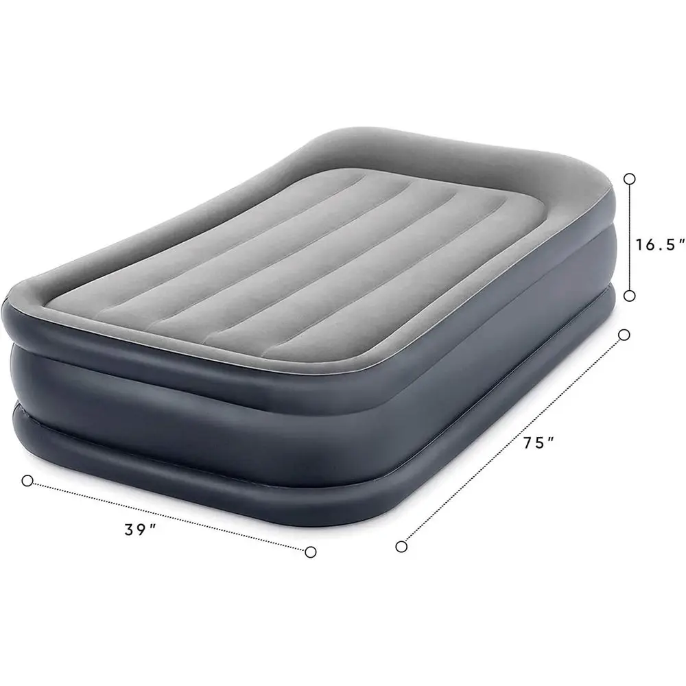

Raised Velvet Airbed Mattress with Built-in Pump and Portable Storage, Twin Size, 2-Pack
