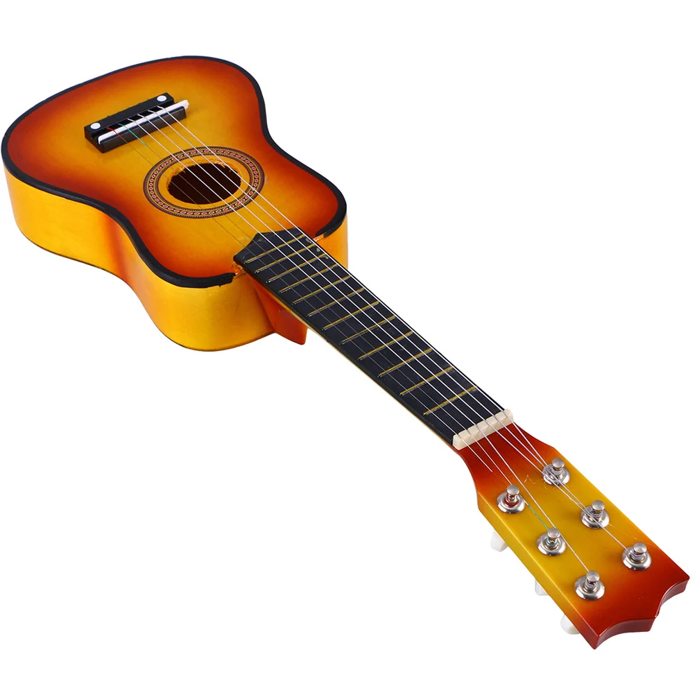 Chitarra in legno multicolore da 23 pollici per bambini, strumento musicale con finitura liscia, regalo educativo, chitarra portatile per bambini
