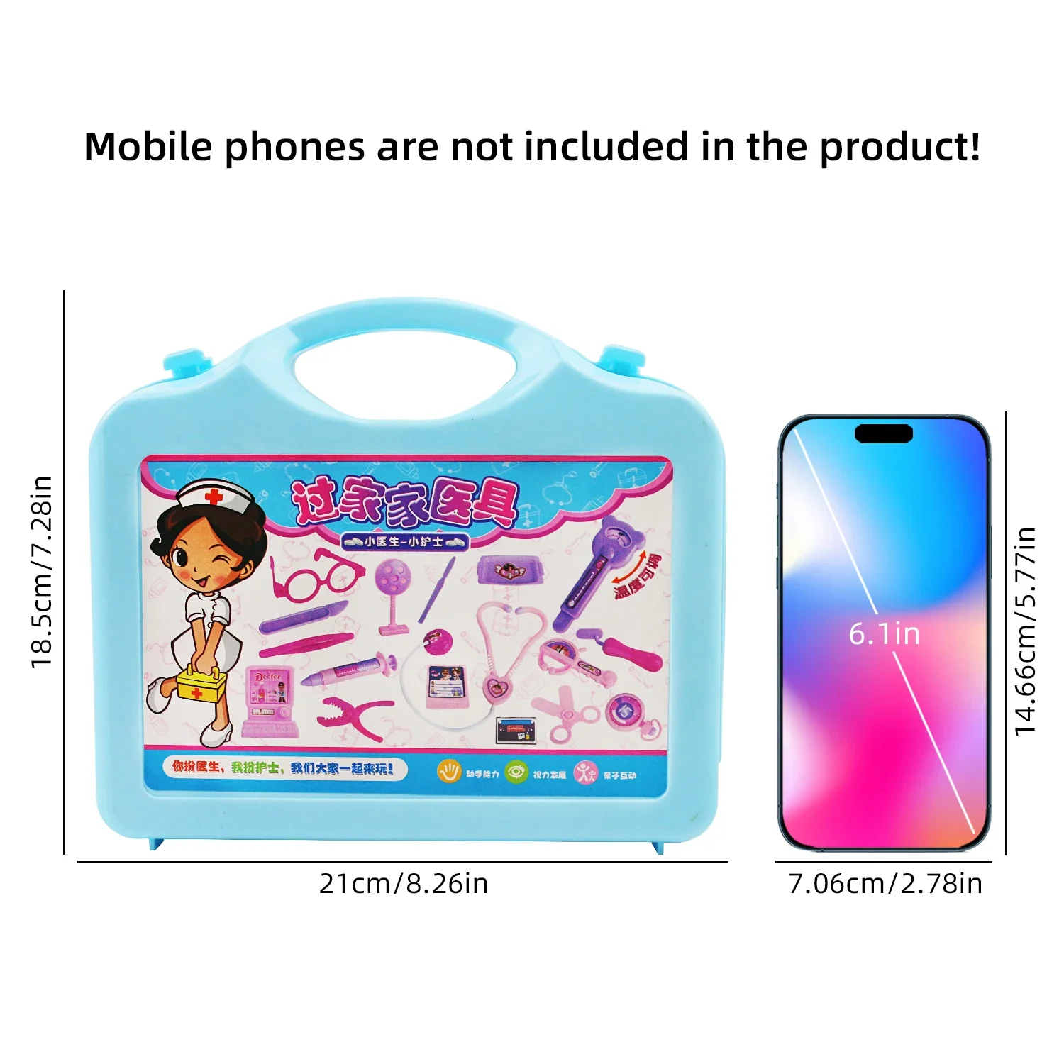 Handheld Medicine Box Set Children's Doctor Playing Home Toys Simulated Stethoscope for Injection Puzzle