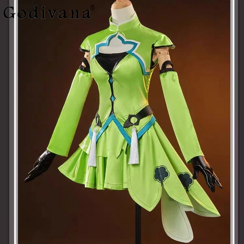 Women Solid Shirt and Skirt Cos Suit Leather Two Dimensional Game Cosplay Set Female Animation Costume Skirt Outfits